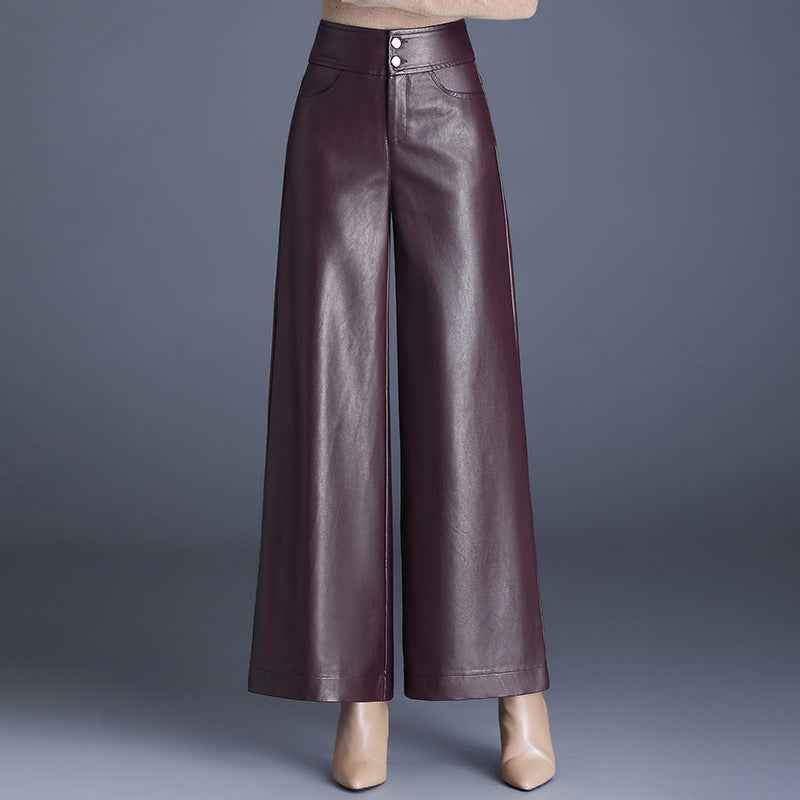 Women's Faux Leather Trousers