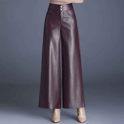 Women's Faux Leather Trousers