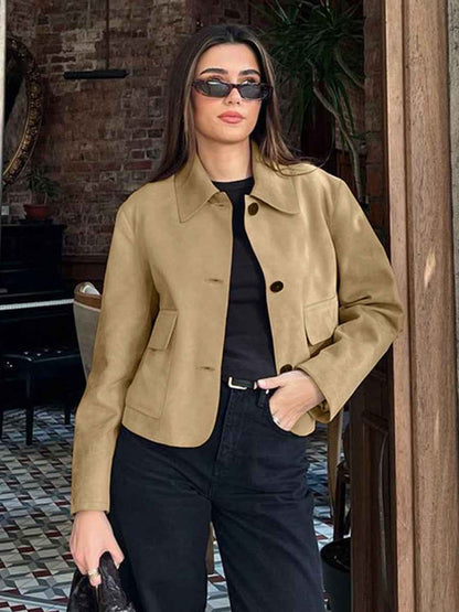Women's Tailored Short Button Jacket