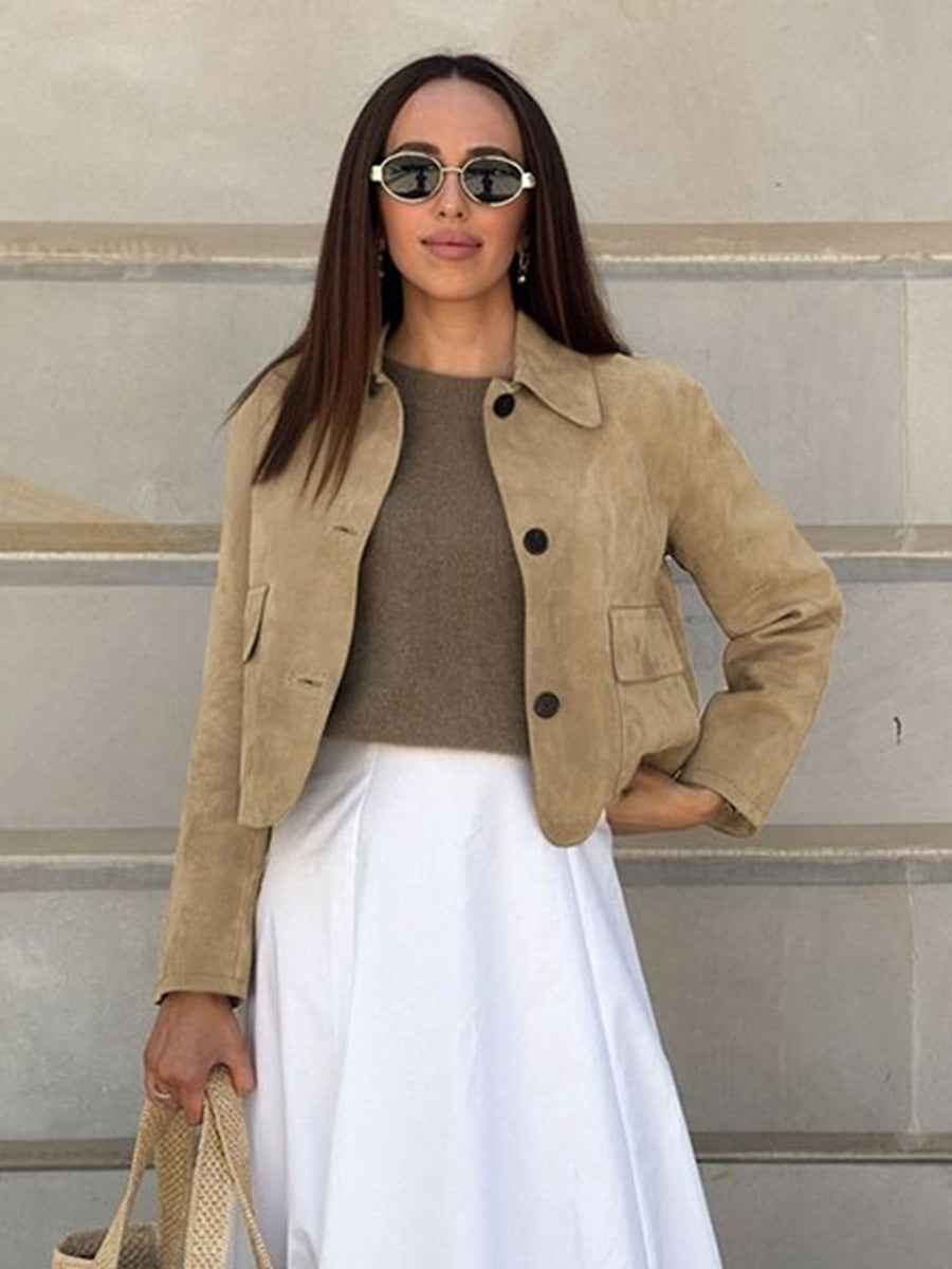 Women's Tailored Short Button Jacket