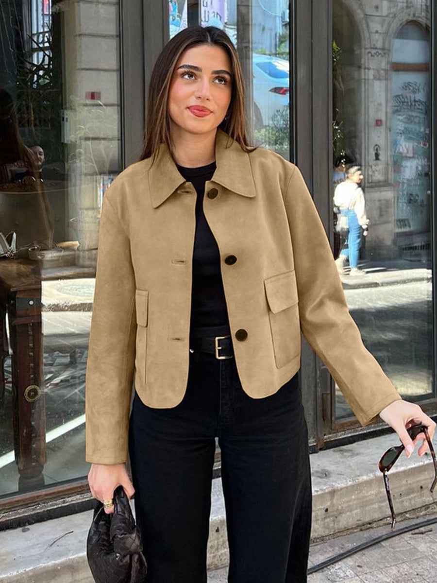 Women's Tailored Short Button Jacket