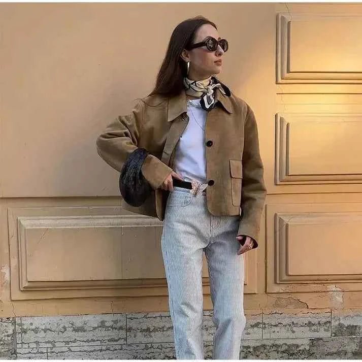 Women's Tailored Short Button Jacket