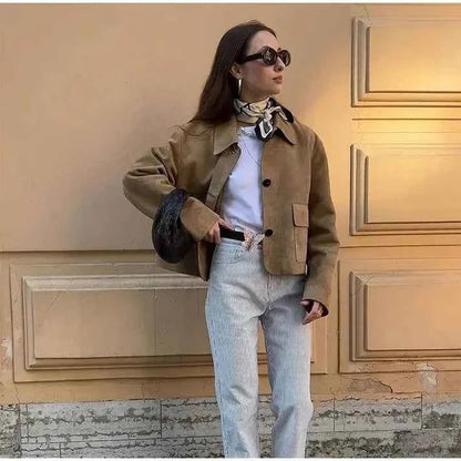 Women's Tailored Short Button Jacket