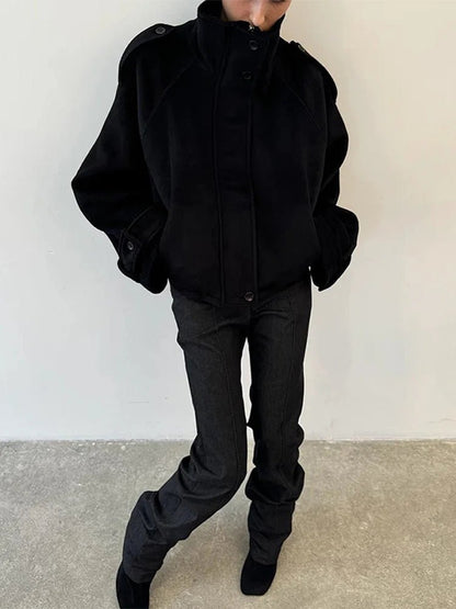 Women's Short Stand-Up Collar Coat