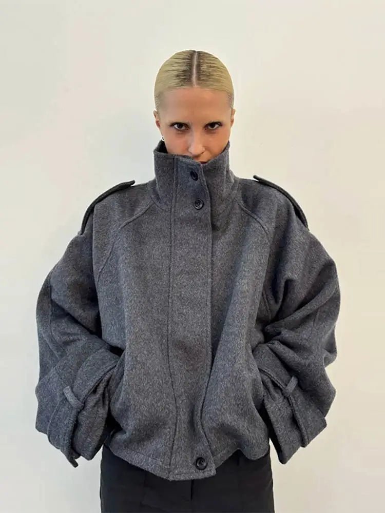 Women's Short Stand-Up Collar Coat