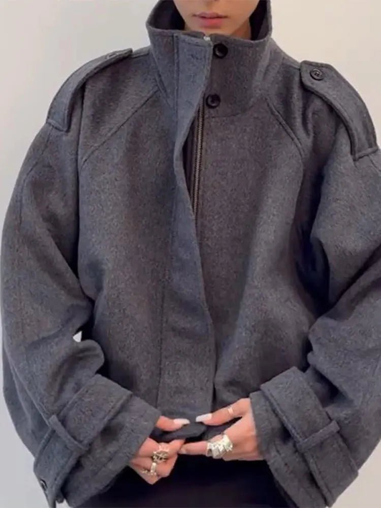 Women's Short Stand-Up Collar Coat