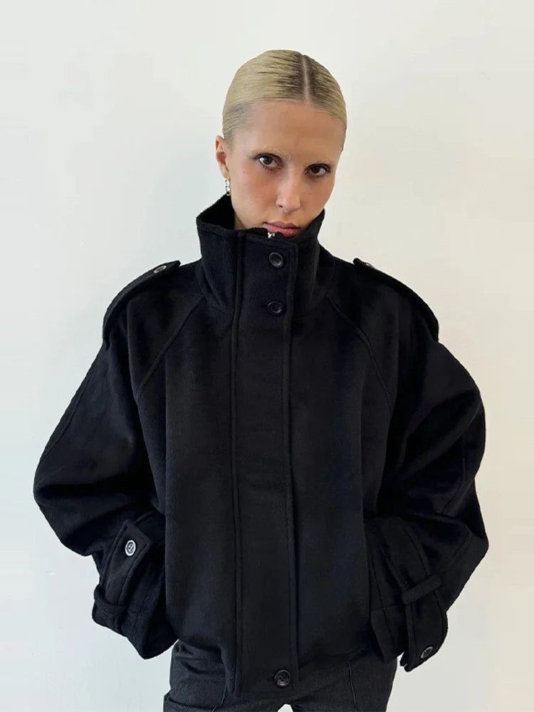 Women's Short Stand-Up Collar Coat