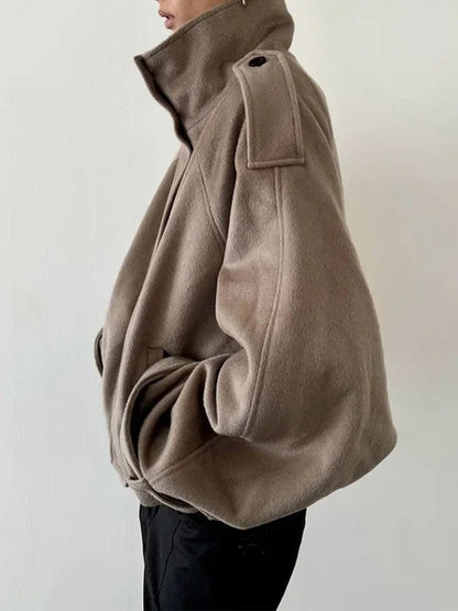 Women's Short Stand-Up Collar Coat