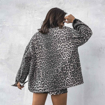 Women's Leopard Print Casual Jacket