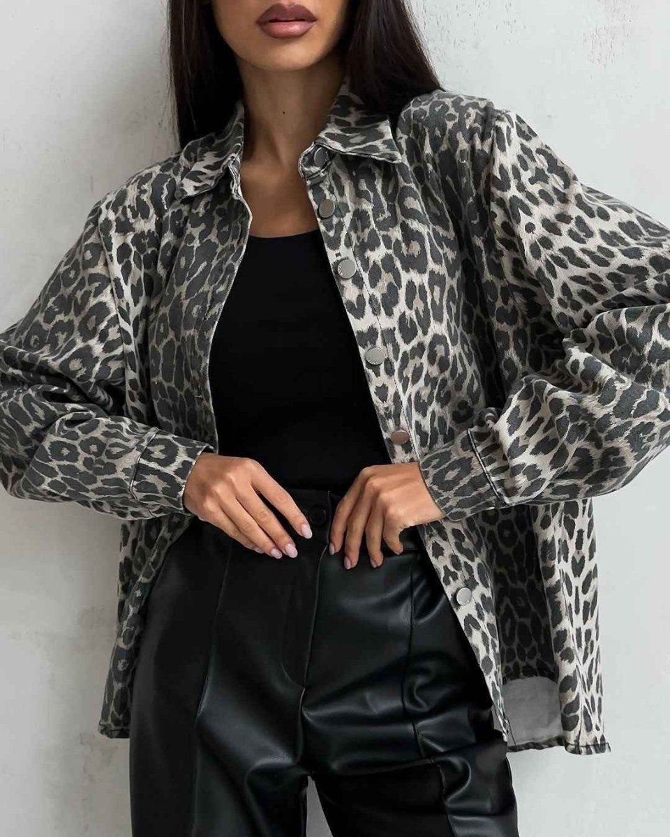 Women's Leopard Print Casual Jacket