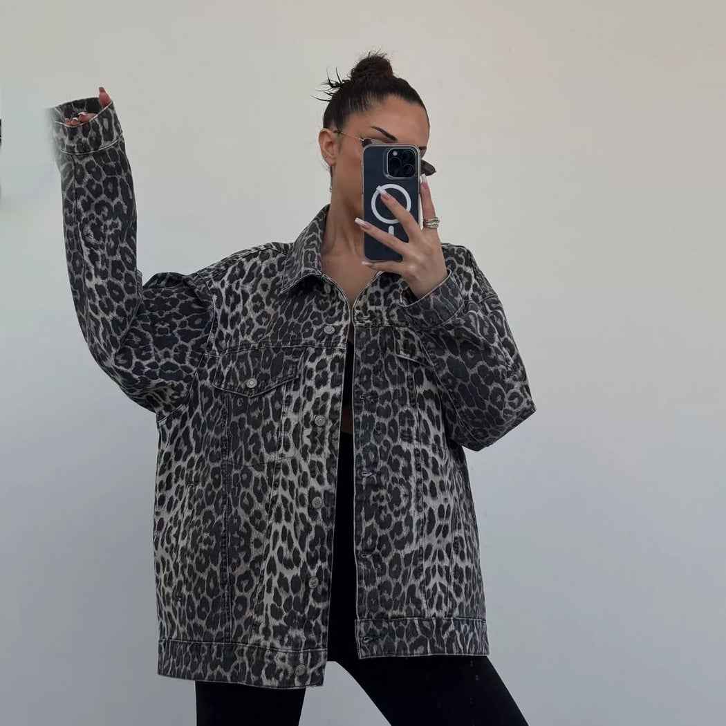 Women's Leopard Print Casual Jacket
