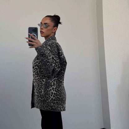 Women's Leopard Print Casual Jacket