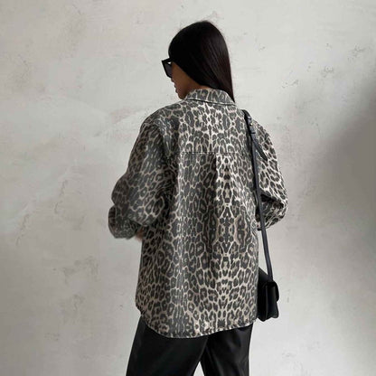 Women's Leopard Print Casual Jacket