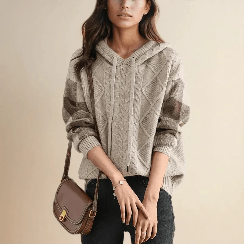 Women's Oversized Cable Knit Hoodie