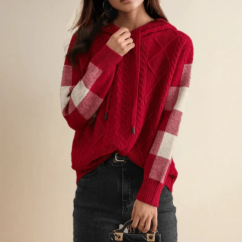 Women's Oversized Cable Knit Hoodie