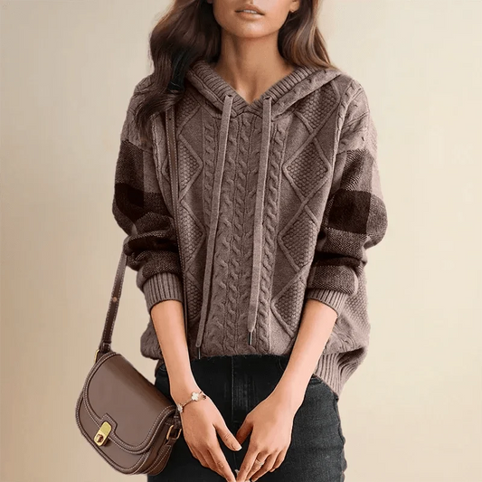 Women's Oversized Cable Knit Hoodie