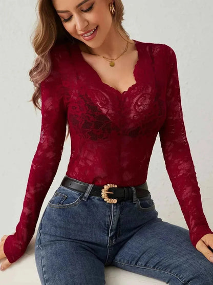 Women's Sheer Lace Top