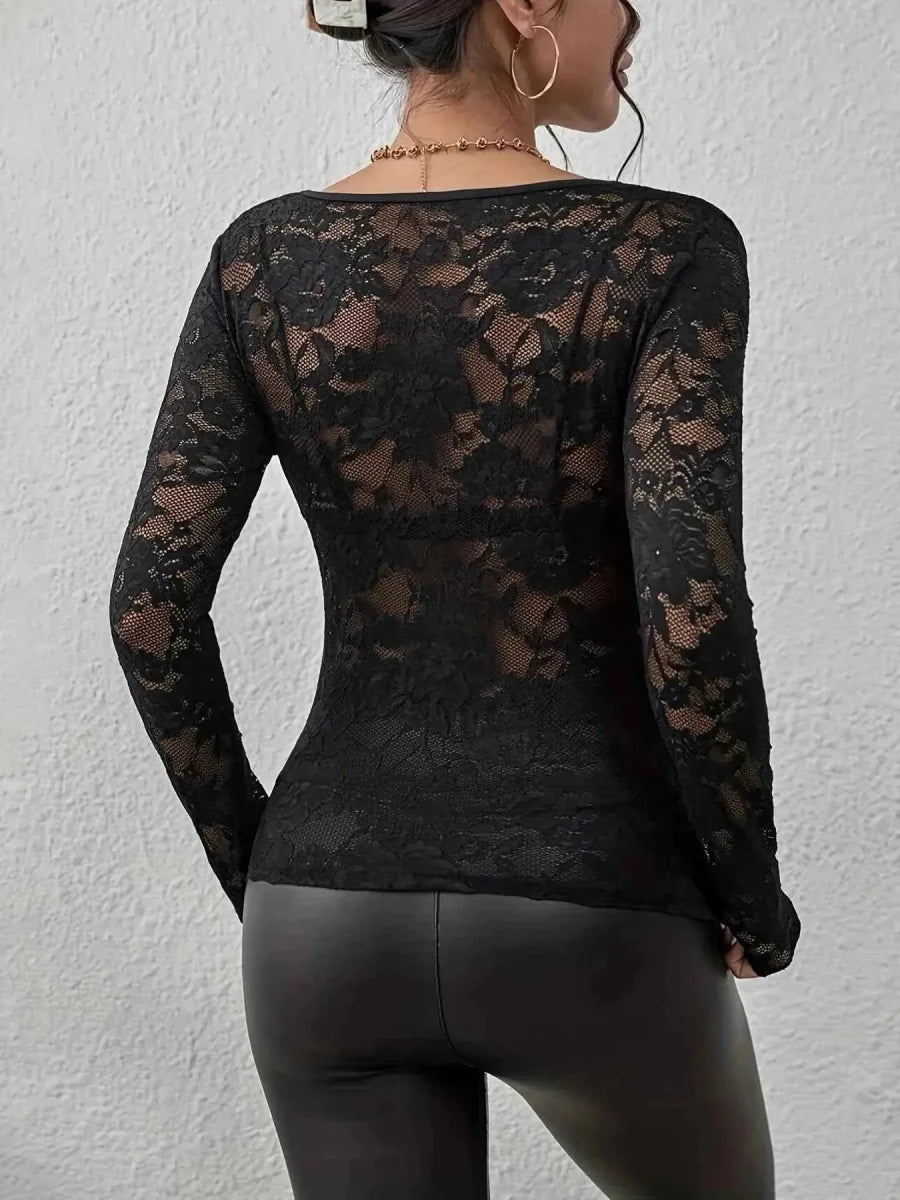 Women's Sheer Lace Top