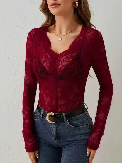 Women's Sheer Lace Top
