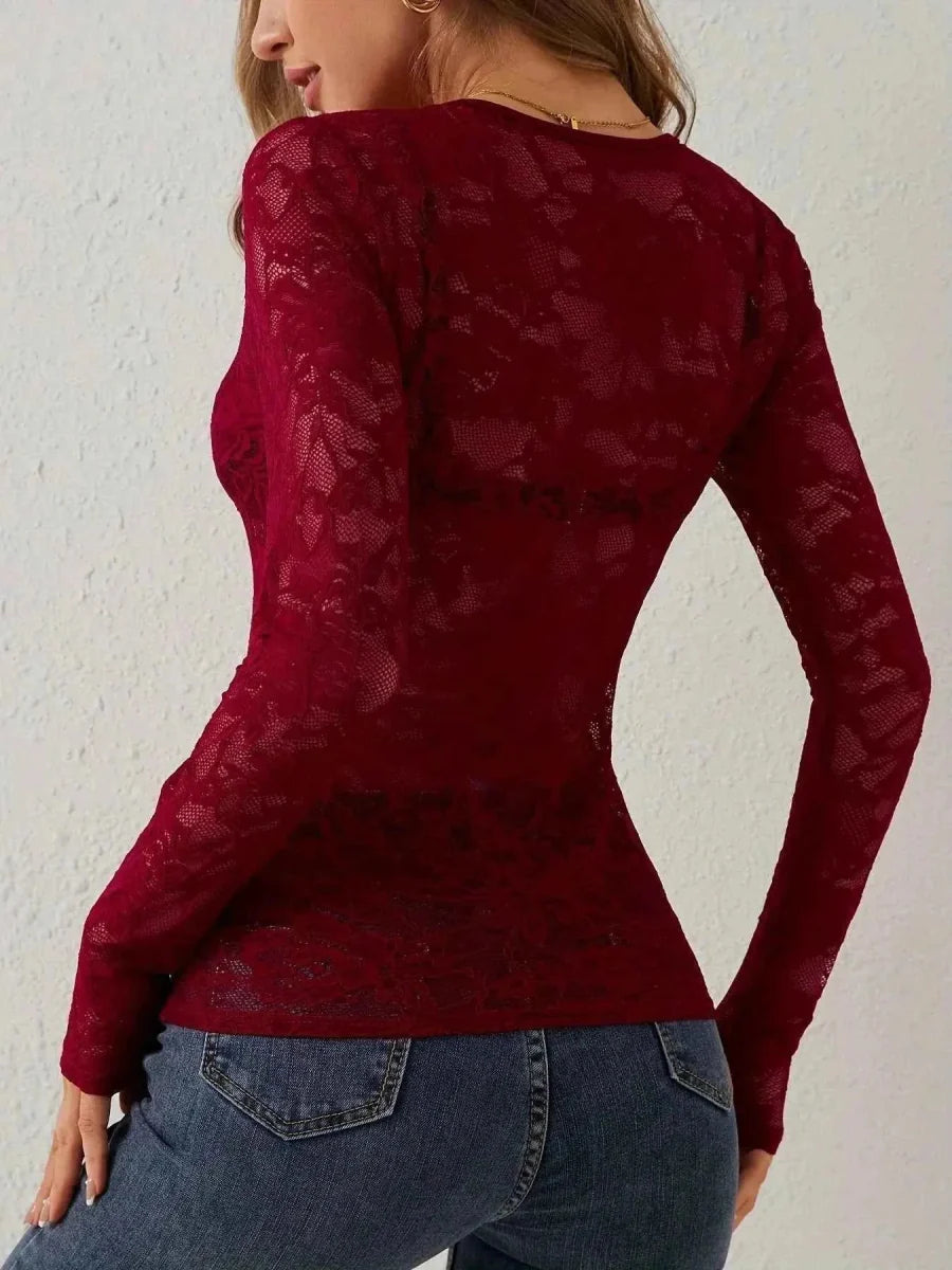 Women's Sheer Lace Top