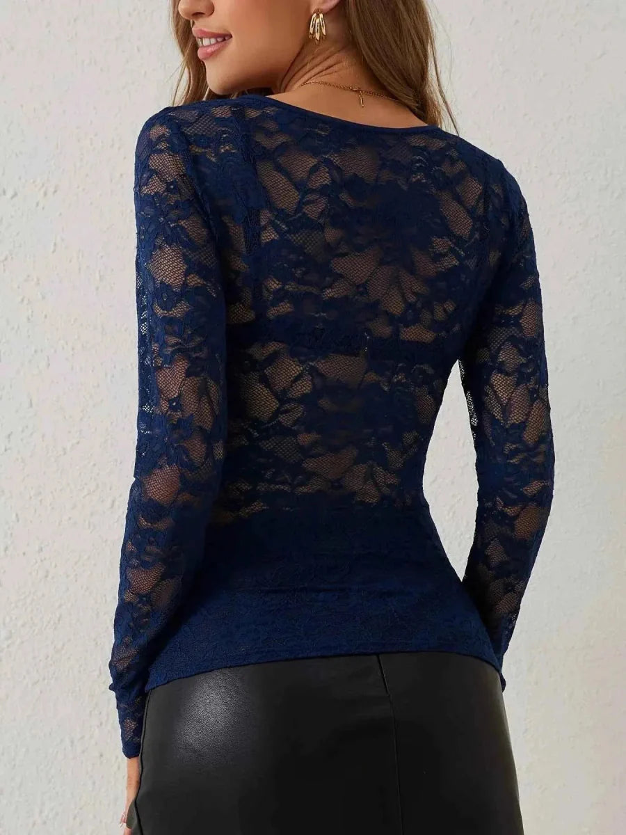 Women's Sheer Lace Top