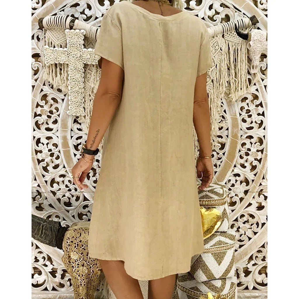 Women's Elegant Linen Mini Dress