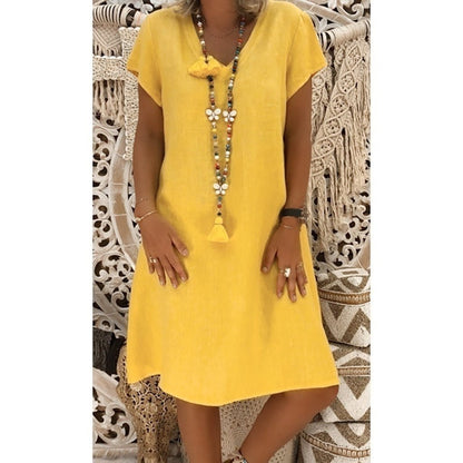 Women's Elegant Linen Mini Dress