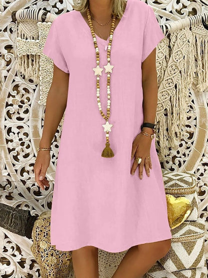 Women's Elegant Linen Mini Dress
