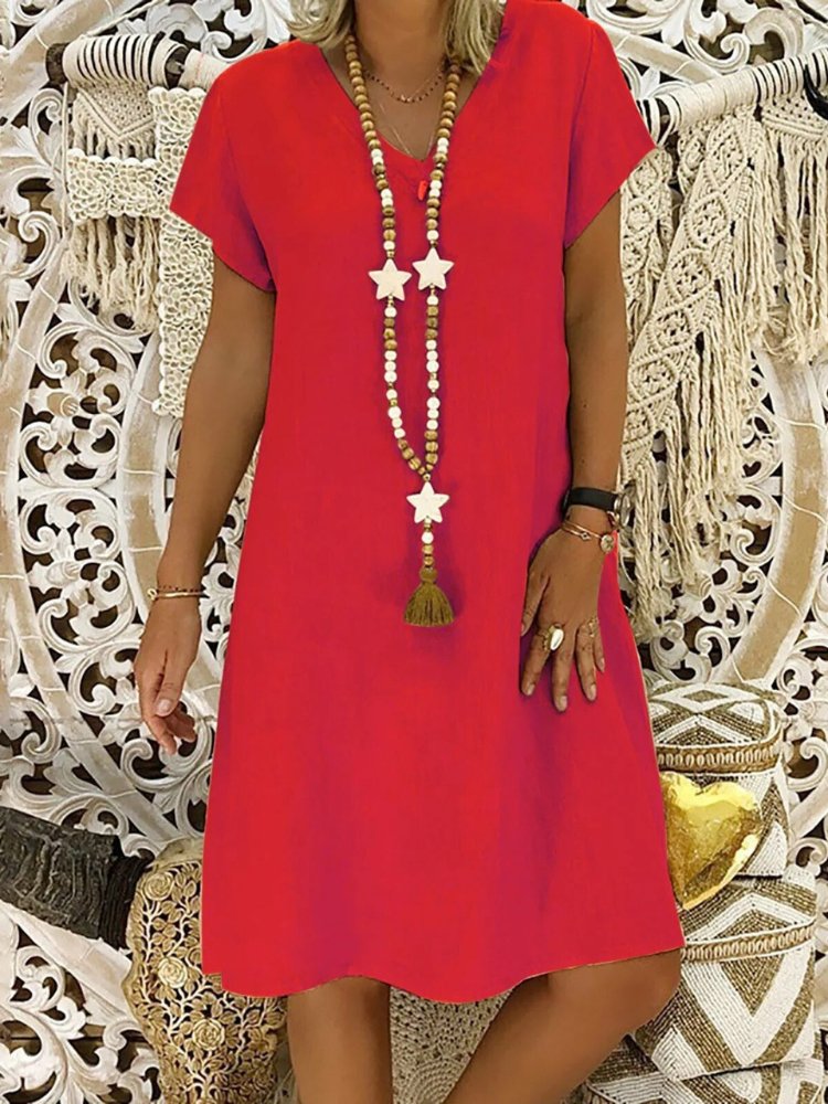 Women's Elegant Linen Mini Dress