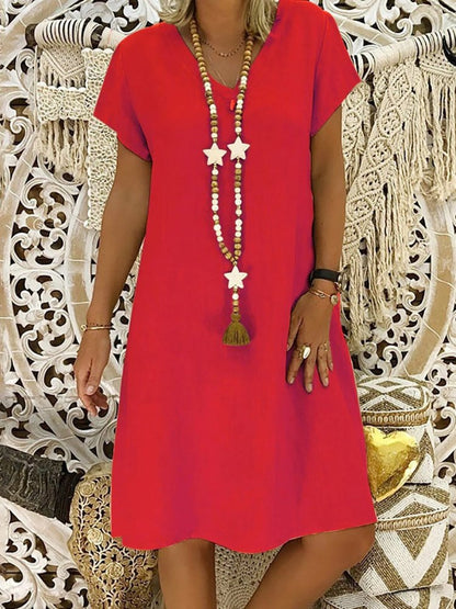 Women's Elegant Linen Mini Dress