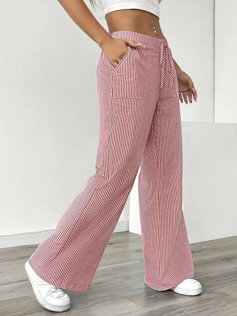 Women’s Linen Striped Wide Leg Trousers