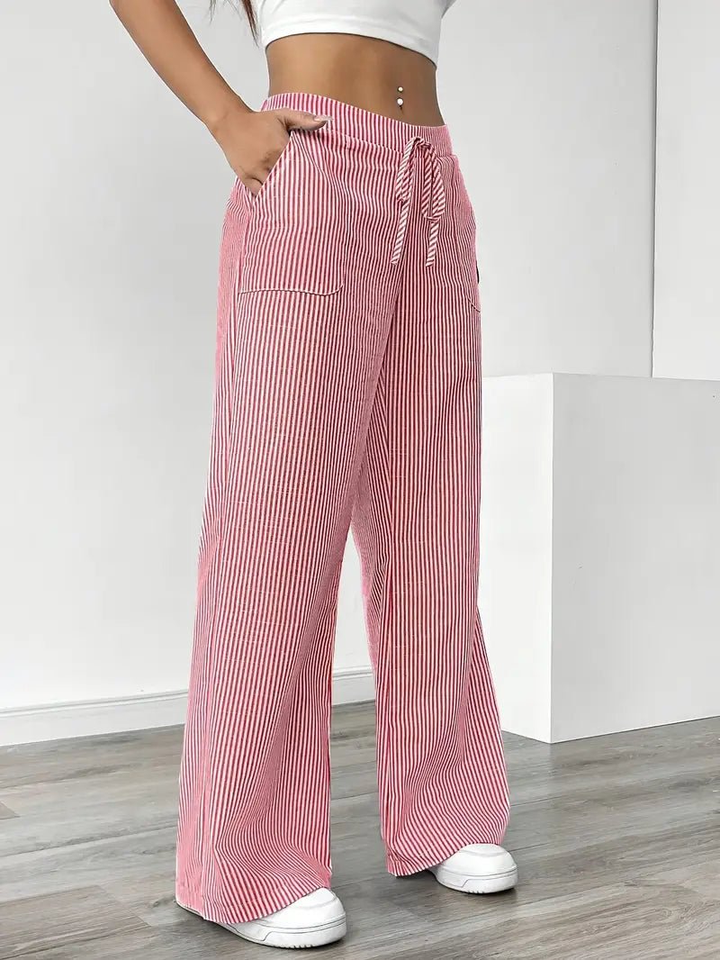 Women’s Linen Striped Wide Leg Trousers