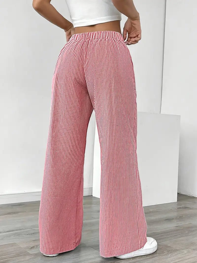 Women’s Linen Striped Wide Leg Trousers