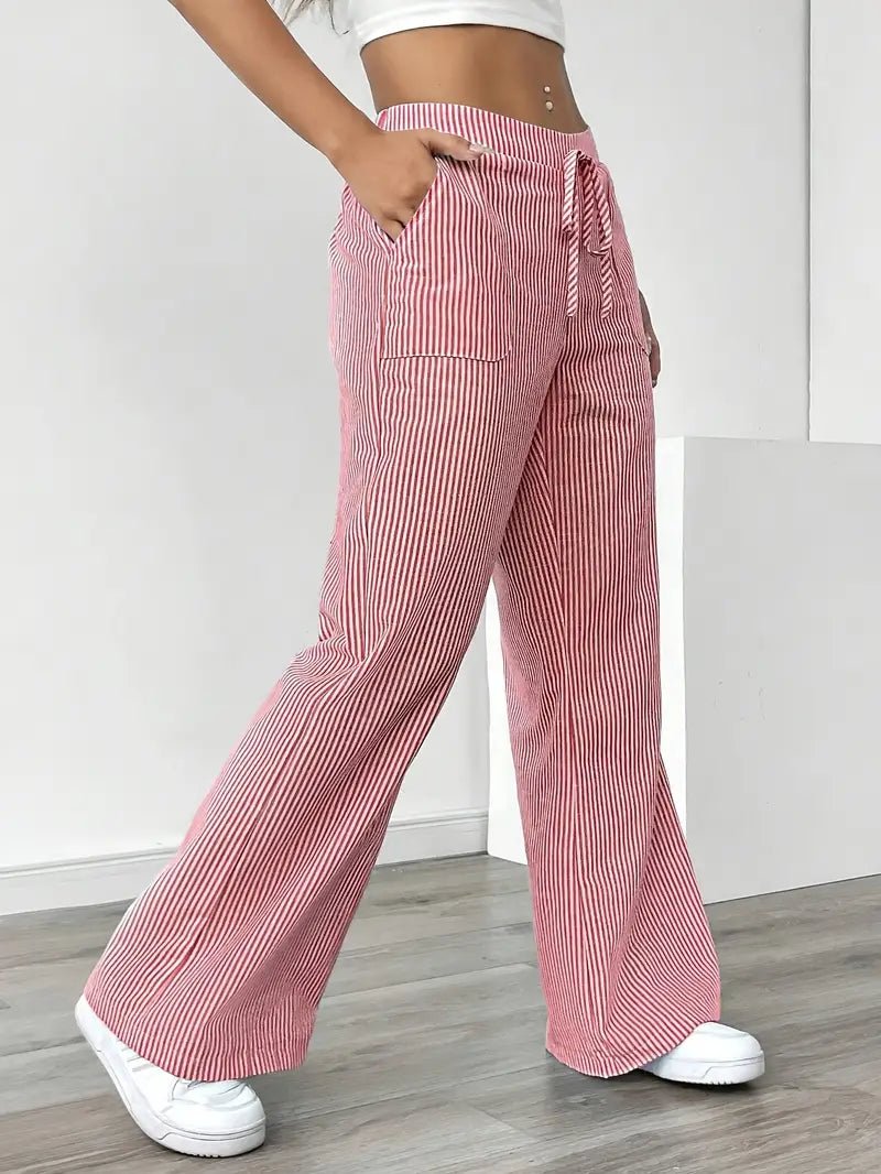 Women’s Linen Striped Wide Leg Trousers