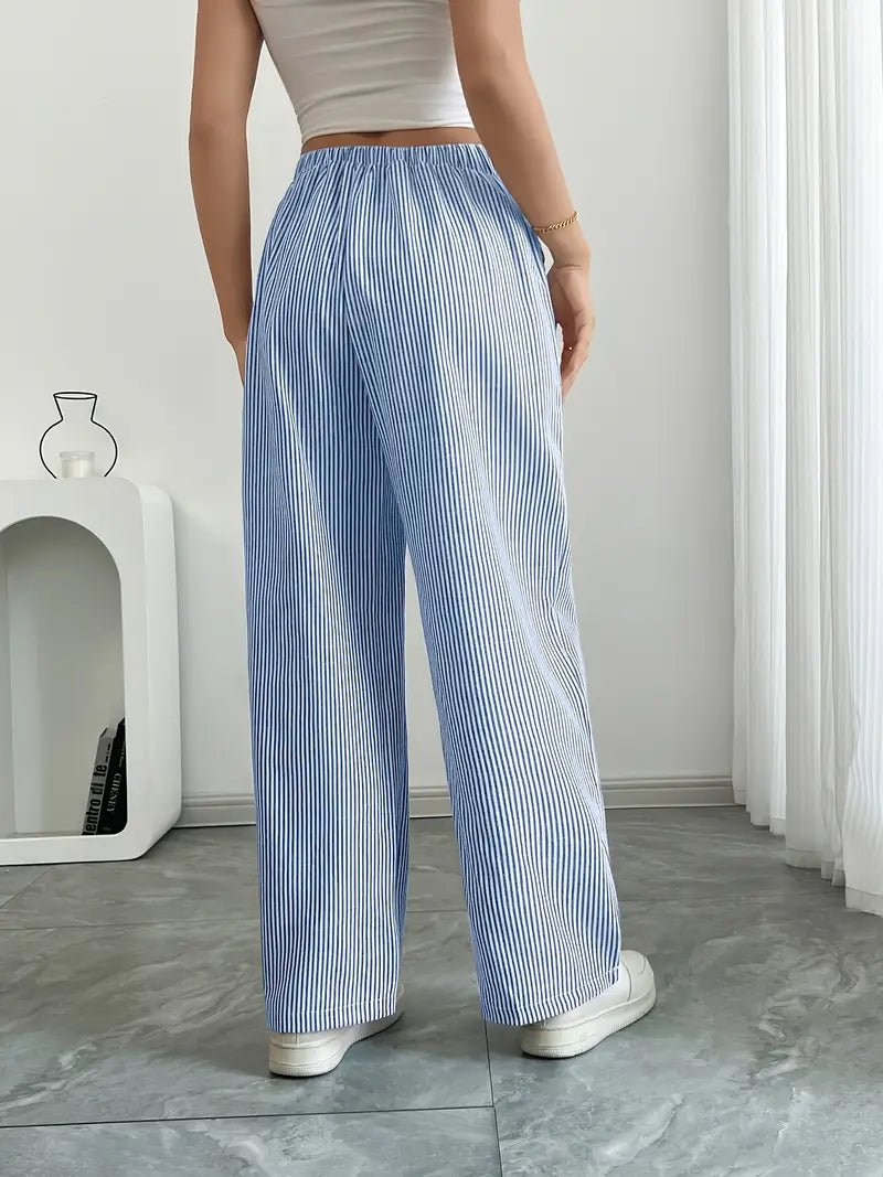 Women’s Linen Striped Wide Leg Trousers