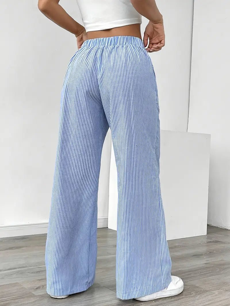 Women’s Linen Striped Wide Leg Trousers