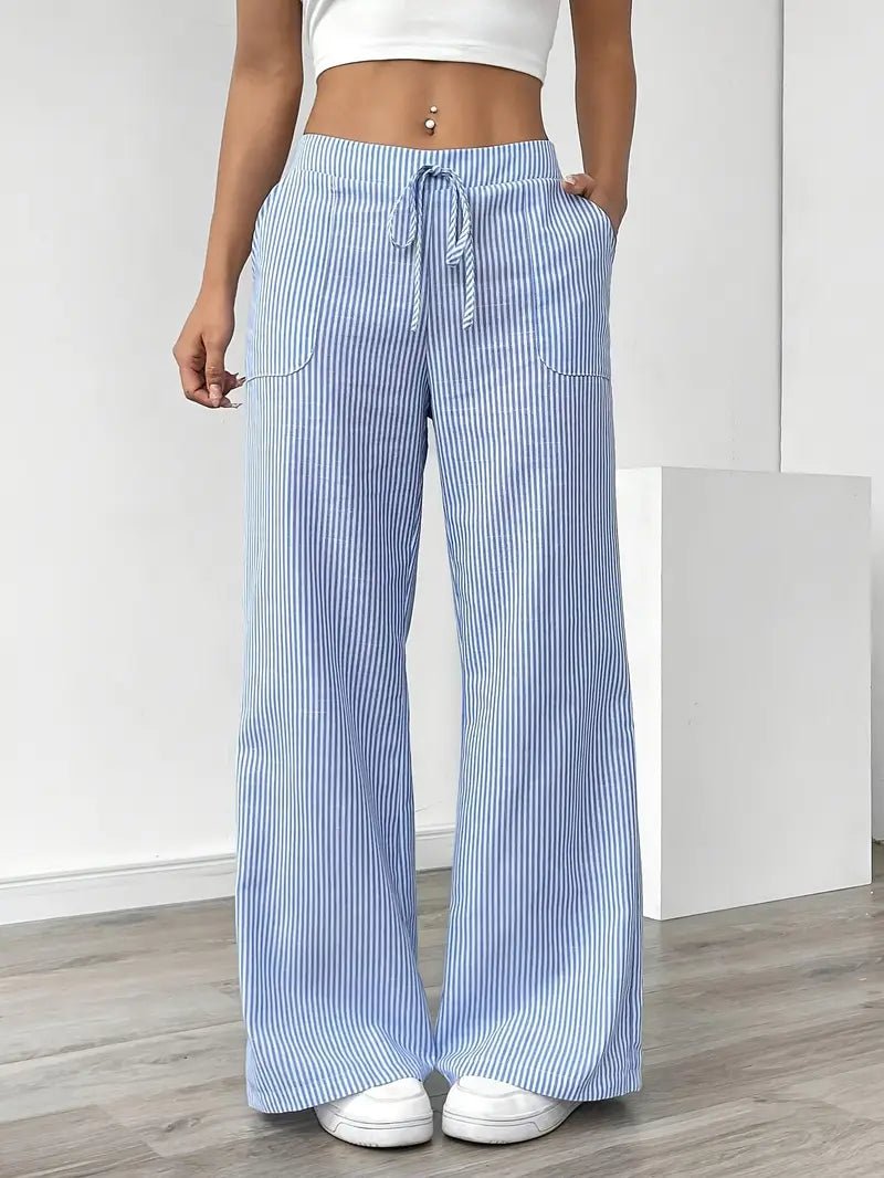 Women’s Linen Striped Wide Leg Trousers