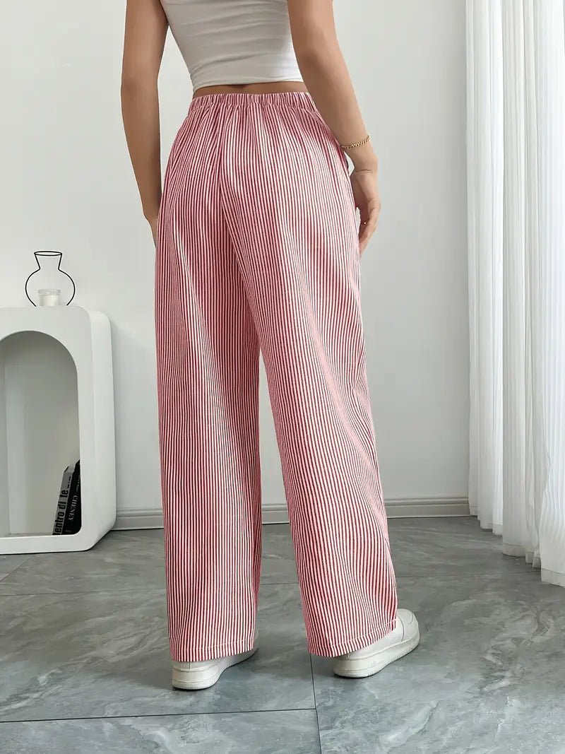 Women’s Linen Striped Wide Leg Trousers