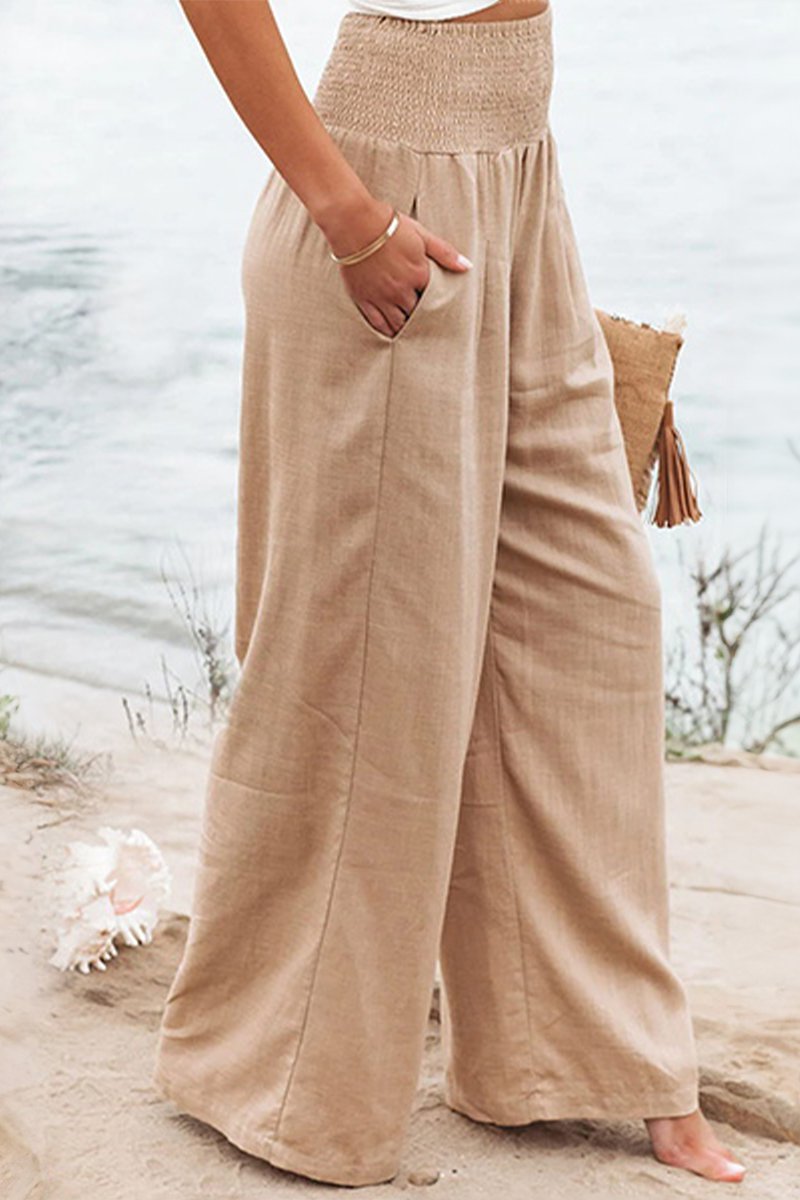 Women's Smocked Waist Trousers