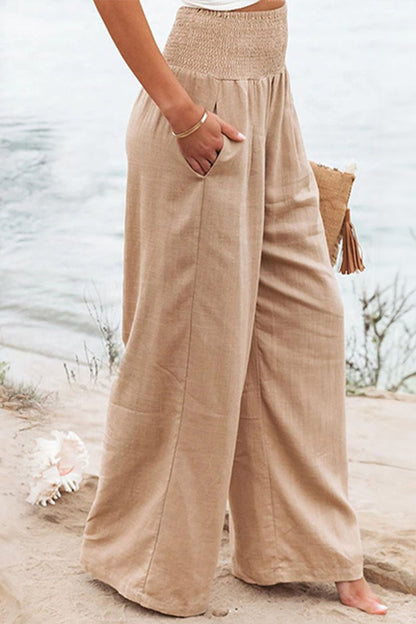 Women's Smocked Waist Trousers
