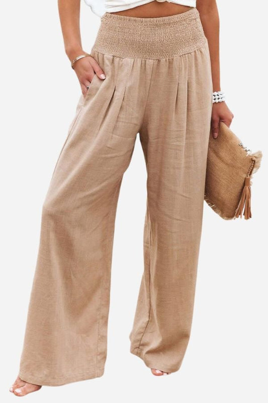 Women's Smocked Waist Trousers