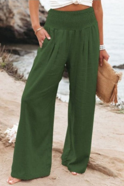 Women's Smocked Waist Trousers