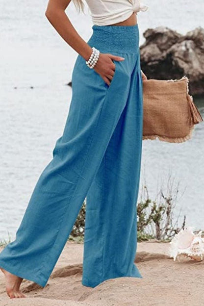 Women's Smocked Waist Trousers