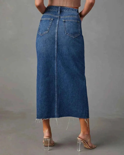 Women's Denim Slit Skirt