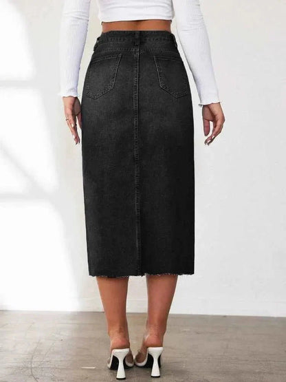 Women's Denim Slit Skirt