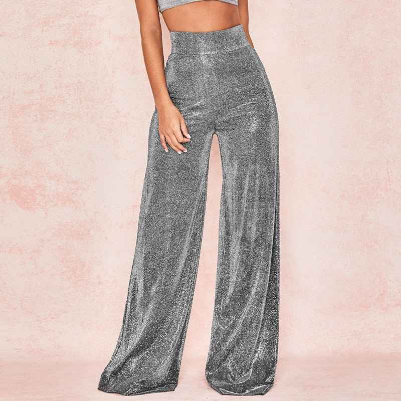 Women's Glitter High-Waist Trousers