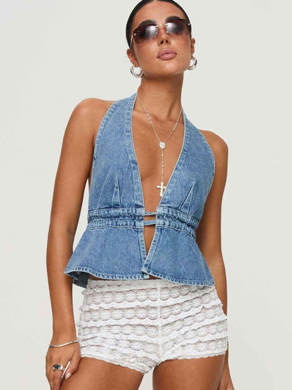 Women's Backless Halter Neck Top