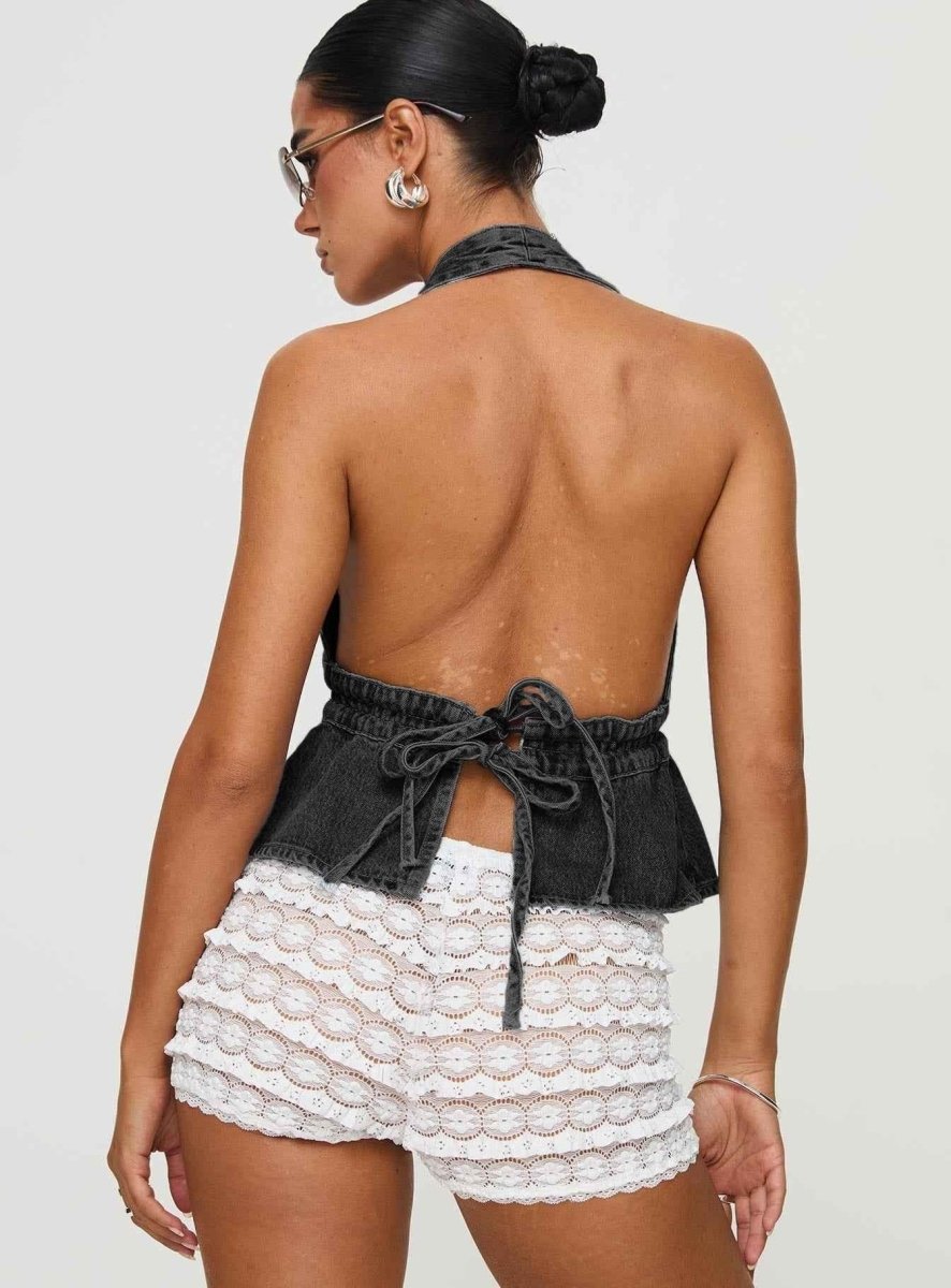 Women's Backless Halter Neck Top