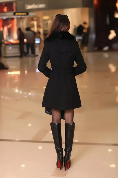Women's Faux Fur Collar Coat