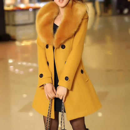 Women's Faux Fur Collar Coat